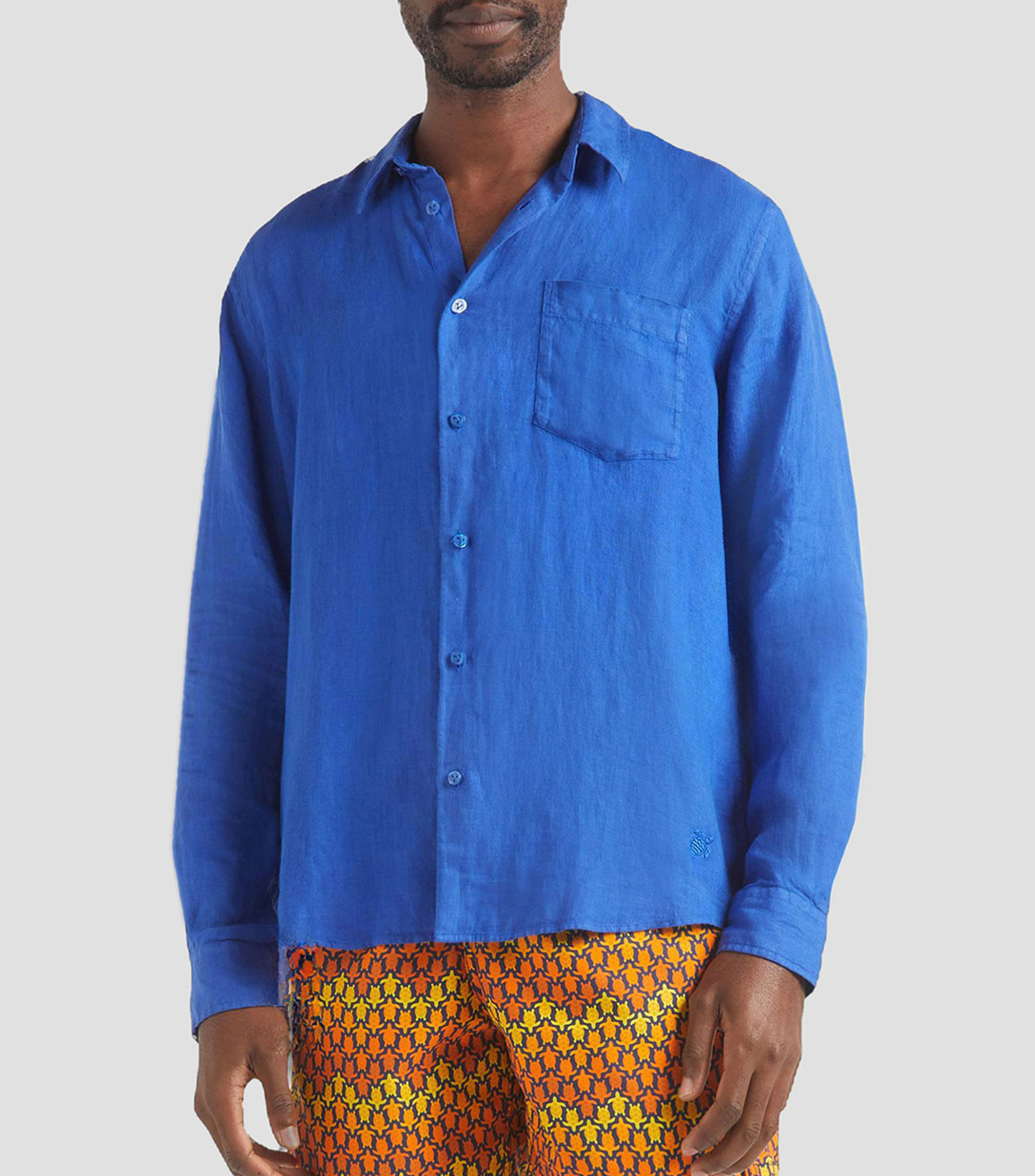 Camisa de lino de manga larga Hombre